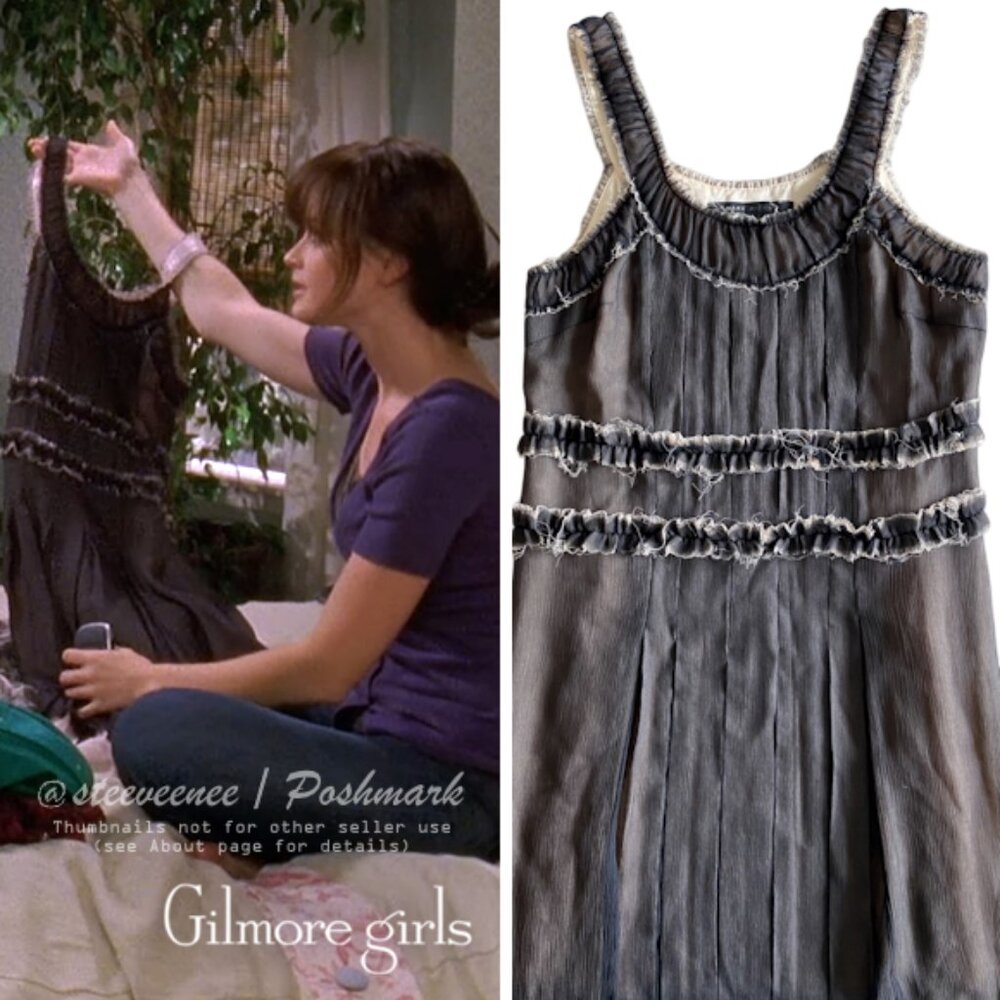 2000s Marc Jacobs Silk Ruffle Dress ASO Gilmore Girls